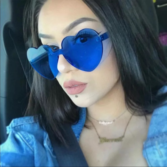 New Rimless Heart Acrylic Sunglasses - Picture 1 of 10